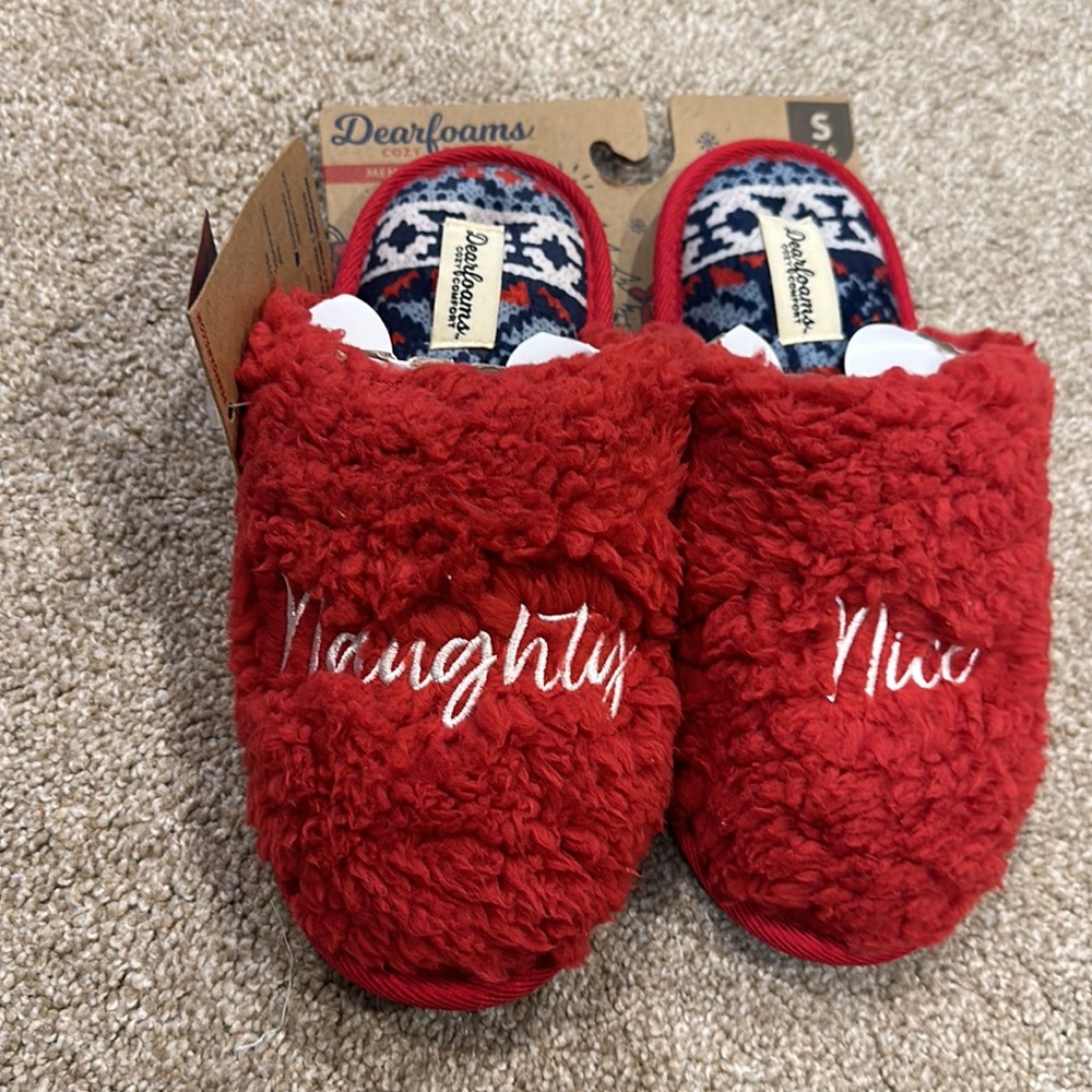 Dearfoams Cozy Comfort Women's Naughty & Nice Slippers - Picture 5 of 5